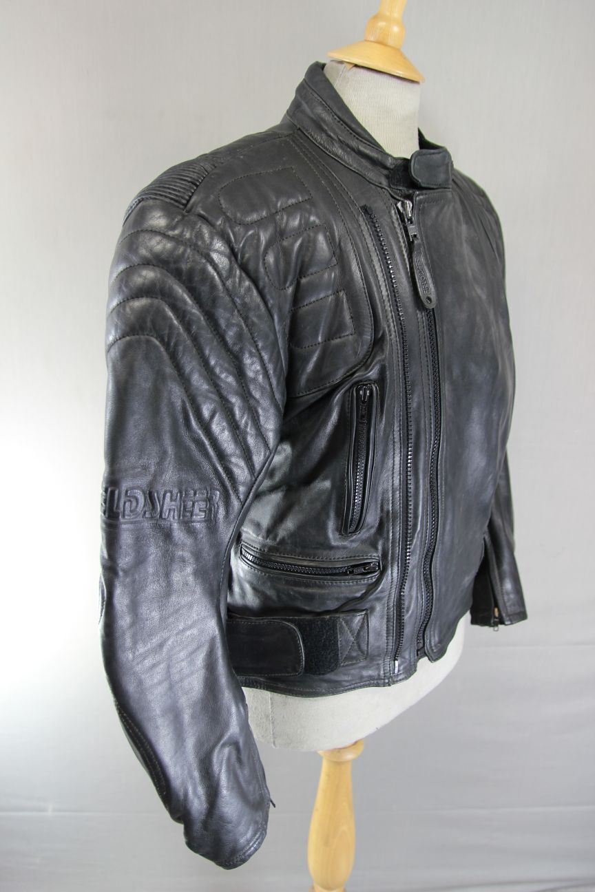 FIELDSHEER CLASSIC BLACK LEATHER BIKER JACKET 42 INCH