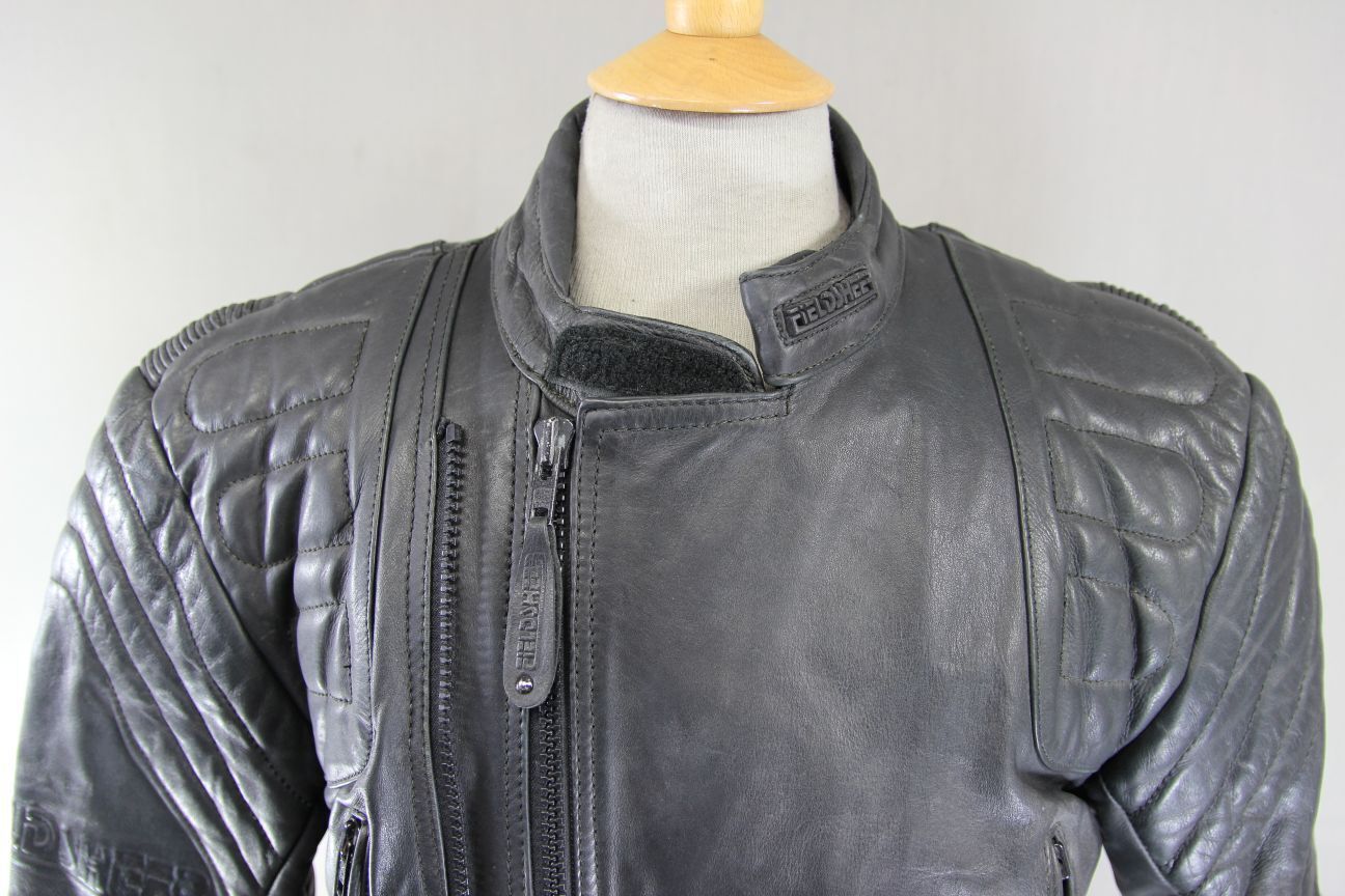 FIELDSHEER CLASSIC BLACK LEATHER BIKER JACKET 42 INCH