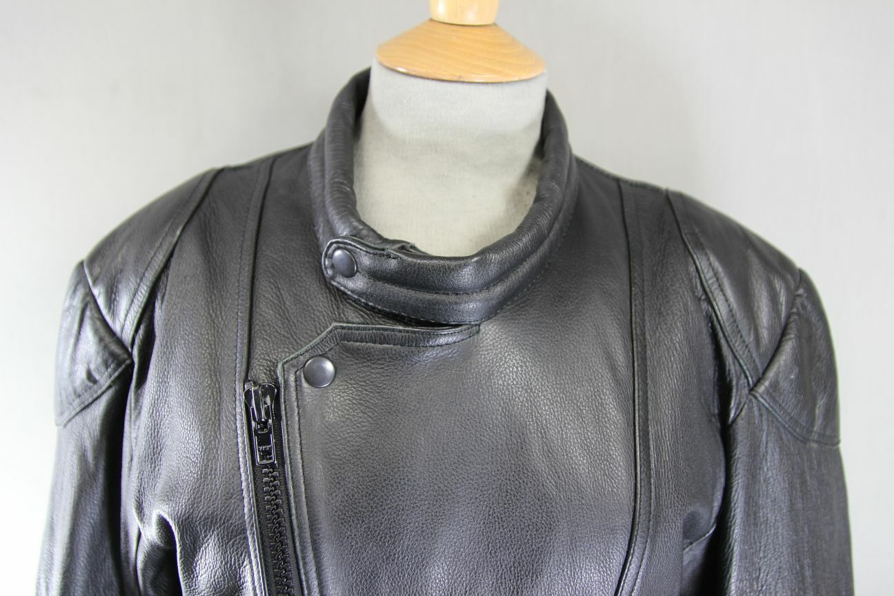 DYNAMIC LEATHERS CLASSIC BLACK BIKER JACKET 38 INCH