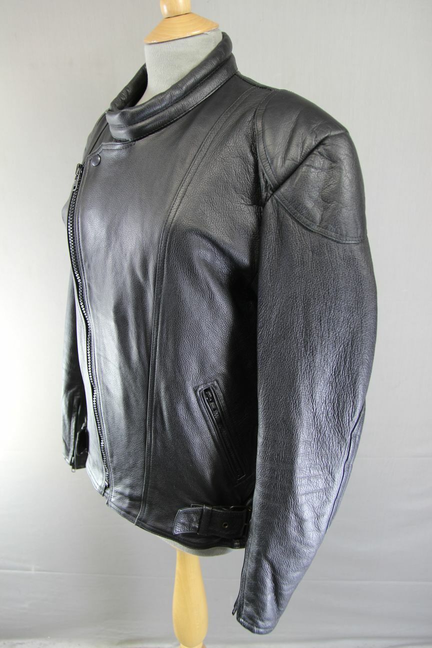 DYNAMIC LEATHERS CLASSIC BLACK BIKER JACKET 38 INCH