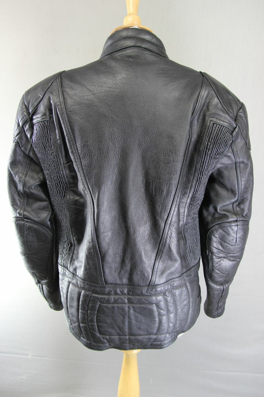 DYNAMIC LEATHERS CLASSIC BLACK BIKER JACKET 38 INCH