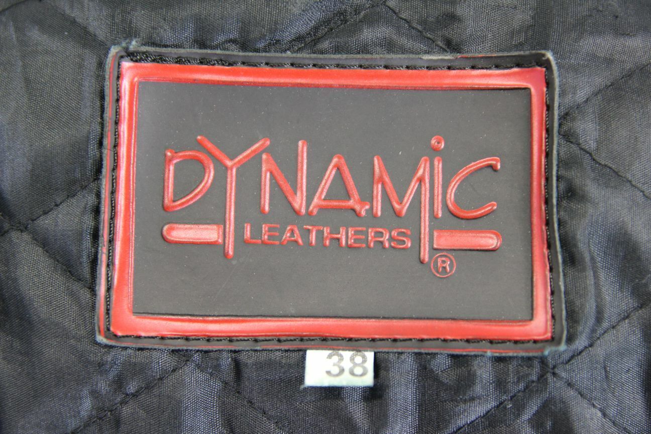 DYNAMIC LEATHERS CLASSIC BLACK BIKER JACKET 38 INCH