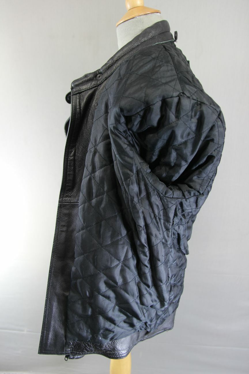 DYNAMIC LEATHERS CLASSIC BLACK BIKER JACKET 38 INCH