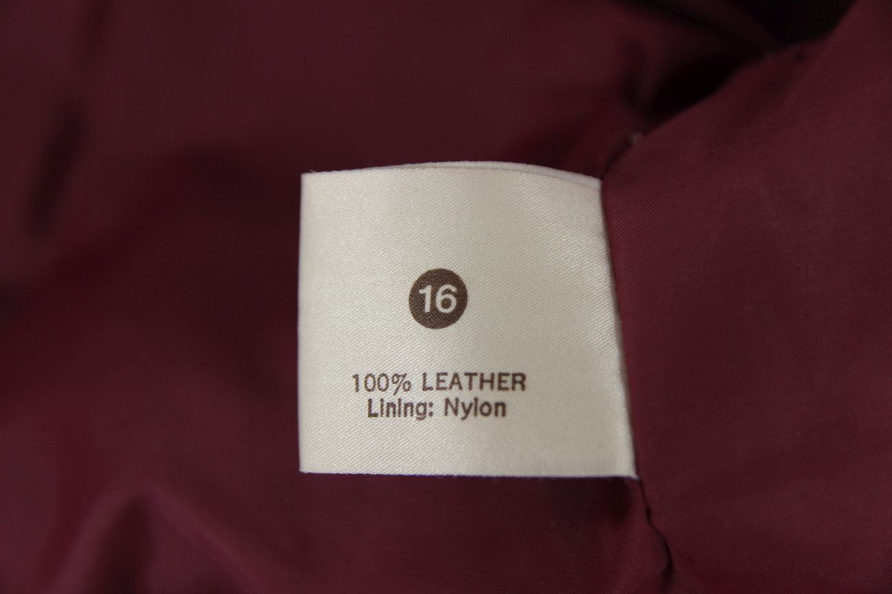 VINTAGE 1970'S BRITISH MADE C&A RED/BROWN CLASSIC LEATHER JACKET: SIZE 16/40 IN