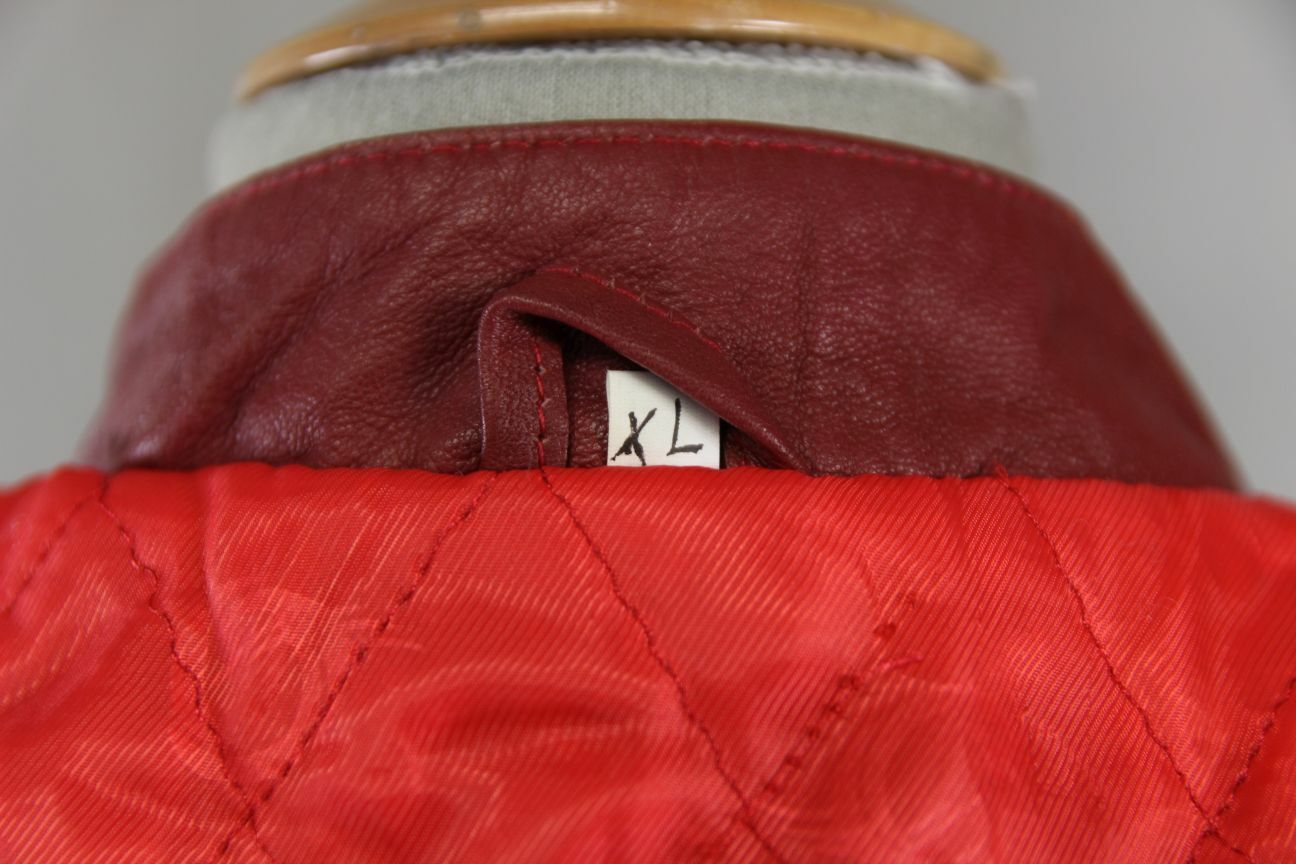 CLASSIC LEATHER CITY HAND CRAFTED BY RADWAN BURGUNDY BIKER JACKET 38 INCH/XL