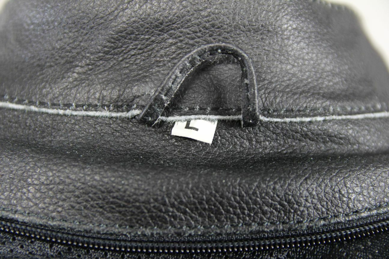 BLACK & WHITE LEATHER BIKER JACKET 38 INCH