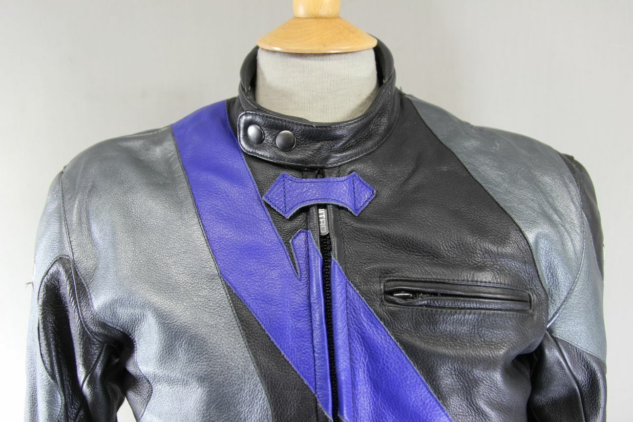 NITRO LEATHER BIKER JACKET WITH REMOVABLE CE ARMOUR & THERMAL LINING 38 IN/SMALL