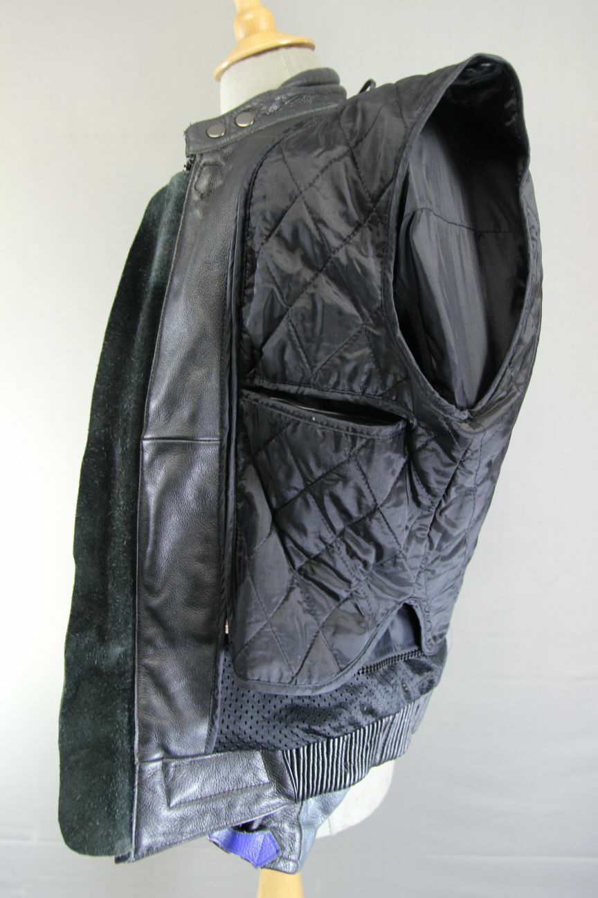 NITRO LEATHER BIKER JACKET WITH REMOVABLE CE ARMOUR & THERMAL LINING 38 IN/SMALL