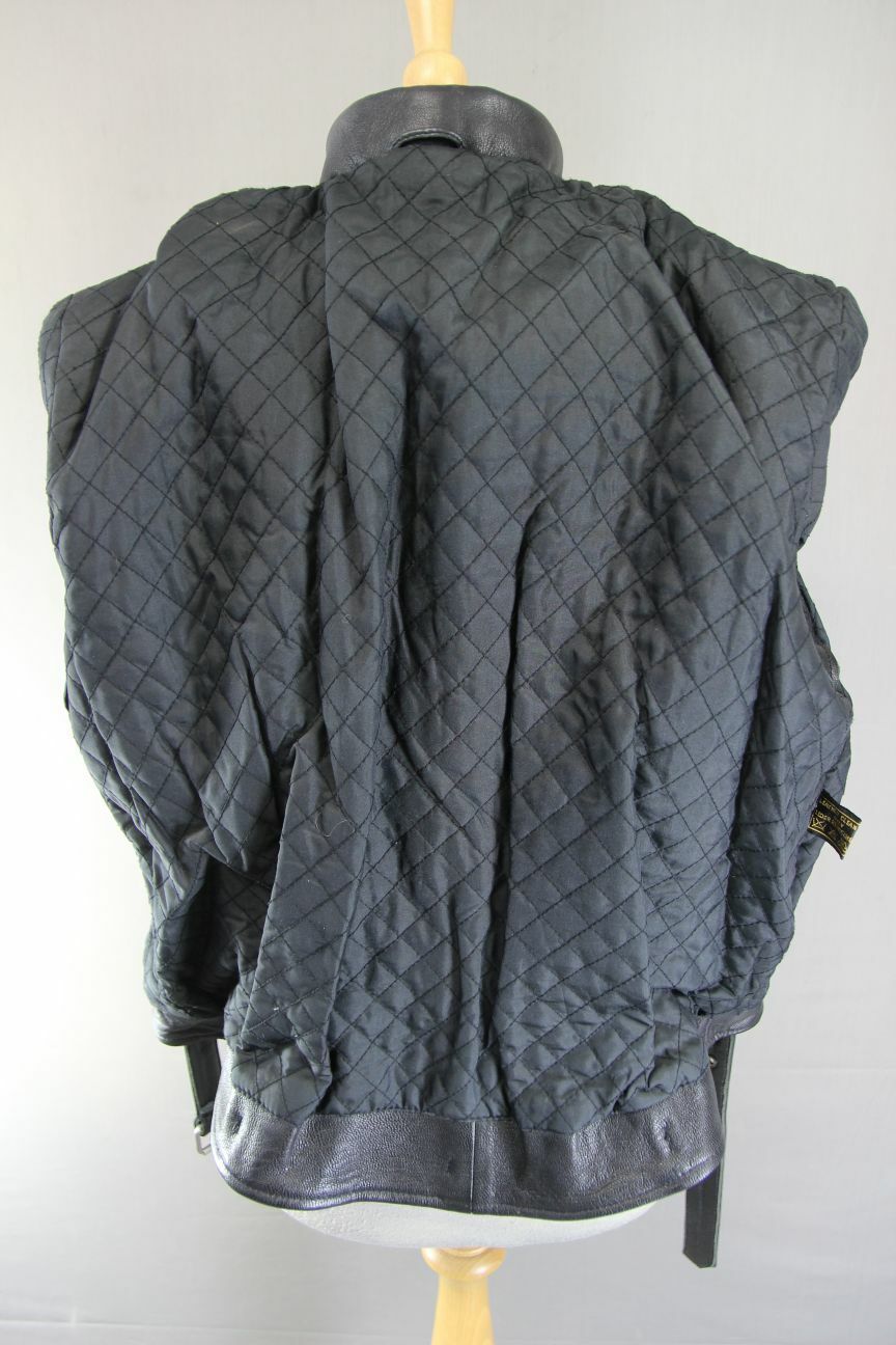 VINTAGE 1970'S PUNK ROCK STYLE RETRO BLACK LEATHER BIKER JACKET 42 INCH