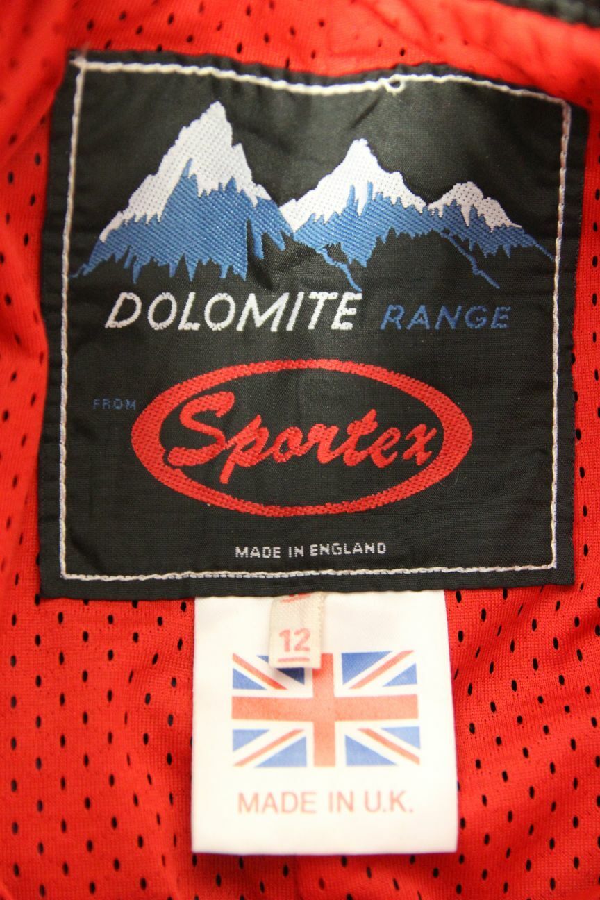 SPORTEX DOLOMITE BLACK LEATHER BIKER TROUSERS SIZE 12 WAIST 28IN/INSIDE LEG 27IN