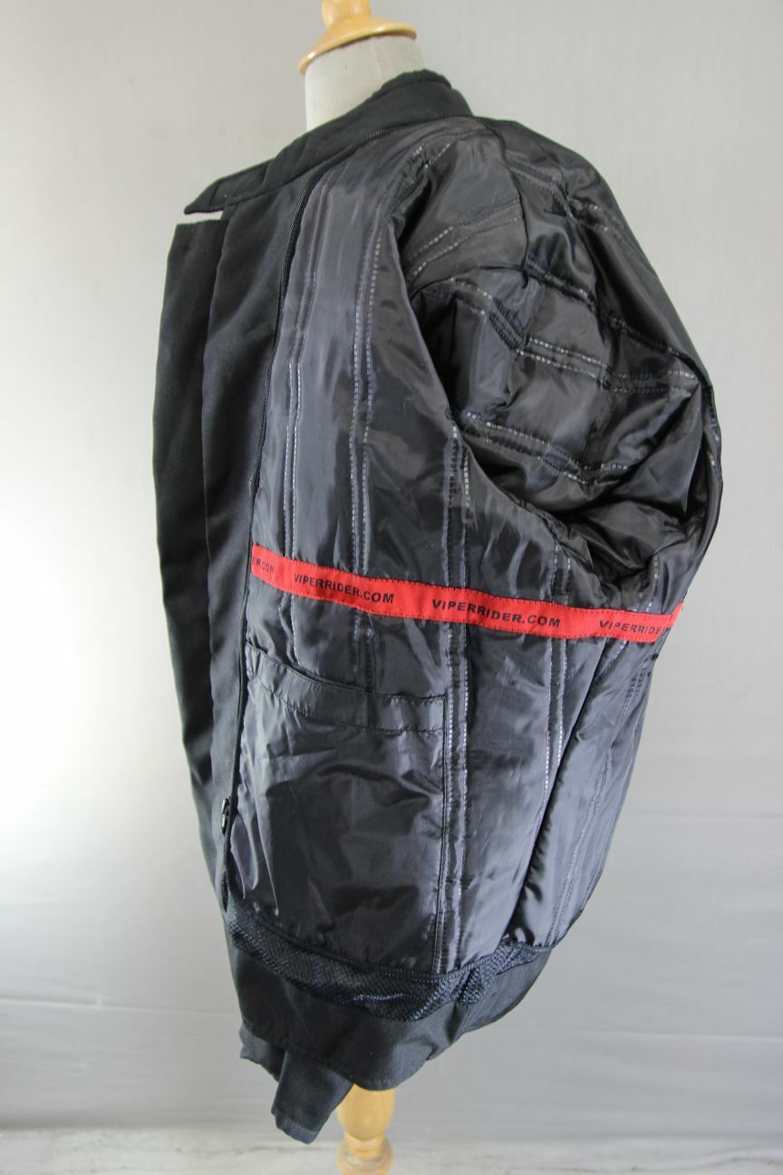 VIPER BLACK & GREEN TEXTILE BIKER JACKET WITH CE ARMOUR & THERMAL LINING 42 IN/L
