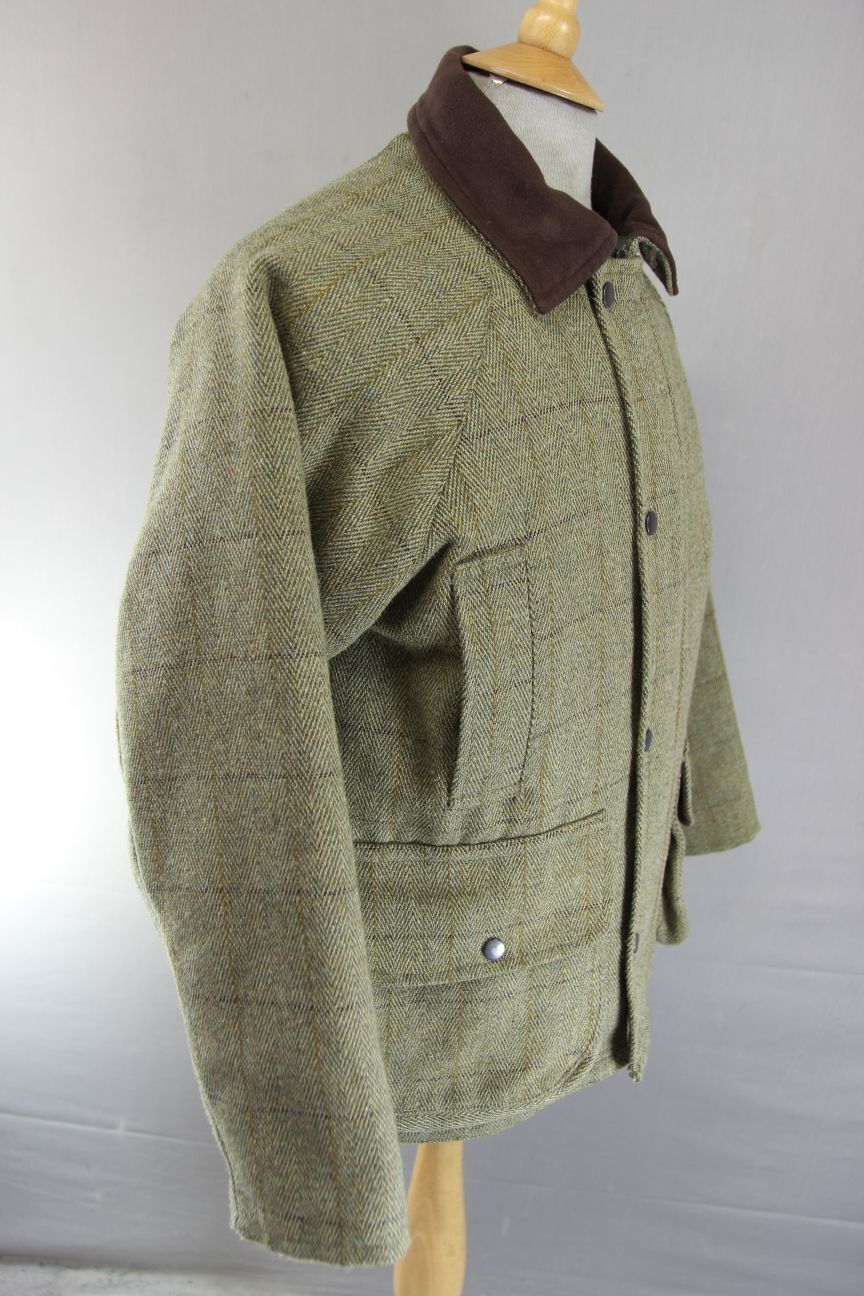 BOY'S JACK ORTON UK MADE COUNTRY SPORTS CHECKED WOOL BLEND TWEED COAT: AGE 12