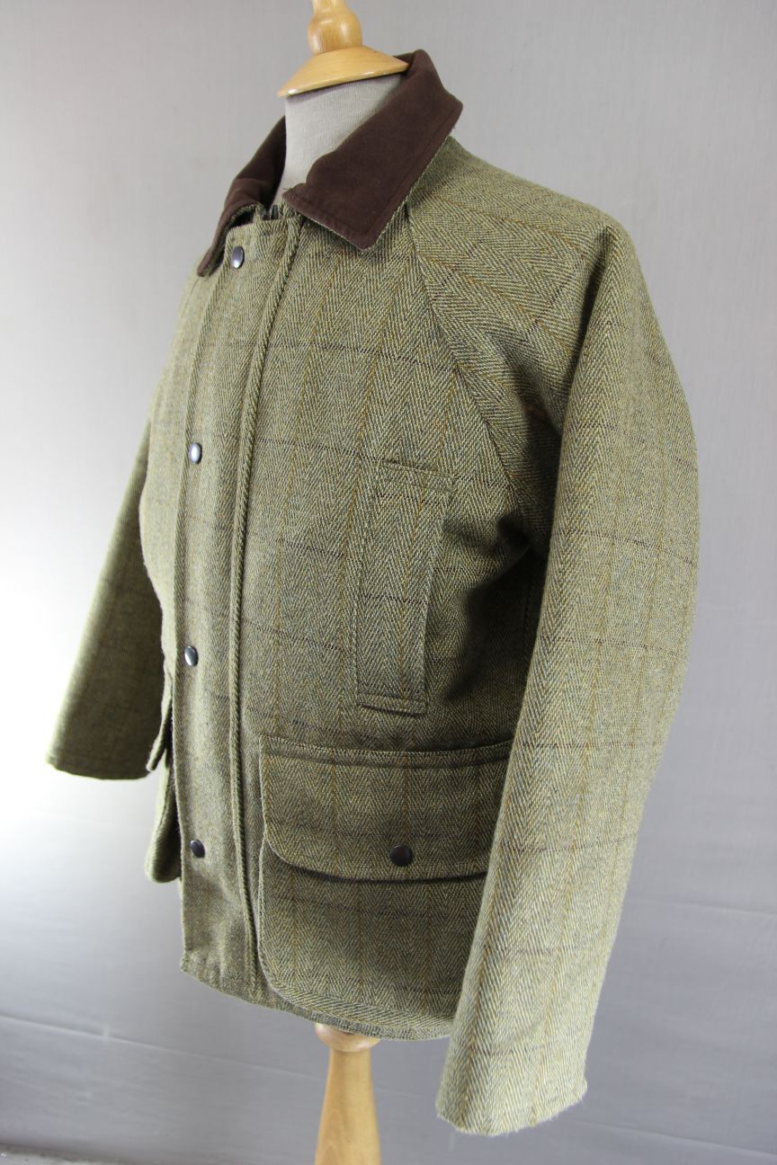 BOY'S JACK ORTON UK MADE COUNTRY SPORTS CHECKED WOOL BLEND TWEED COAT: AGE 12