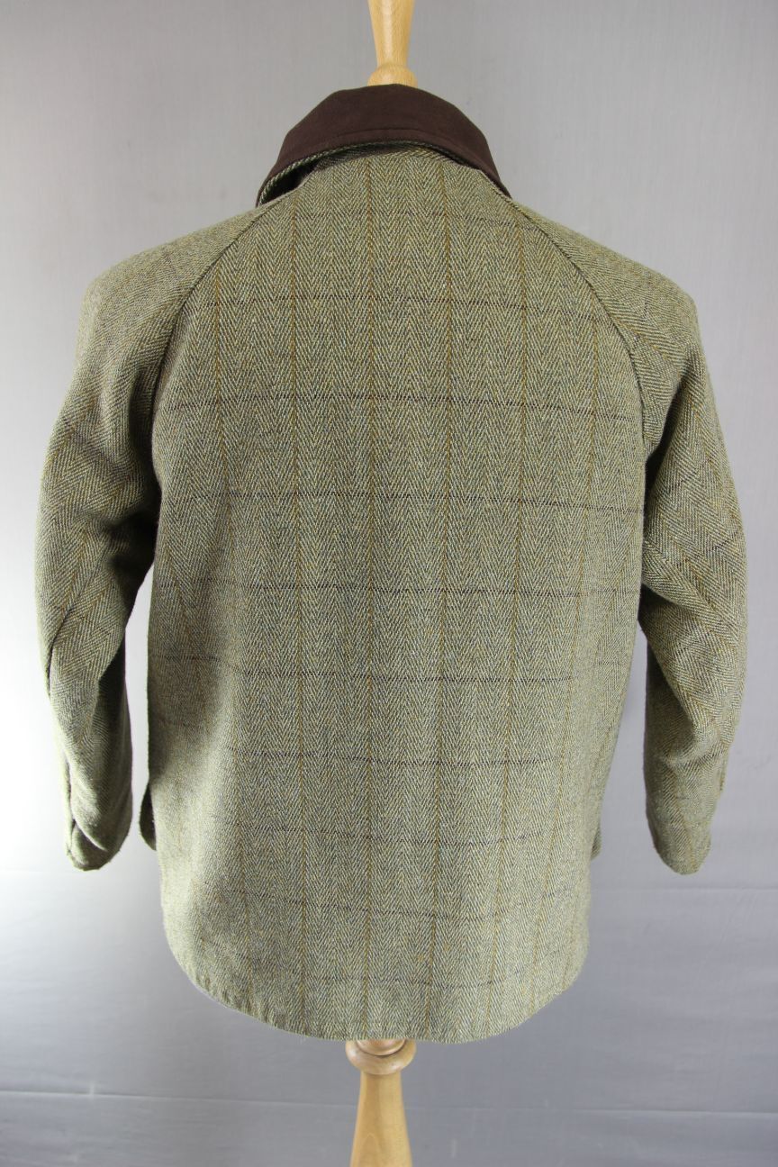 BOY'S JACK ORTON UK MADE COUNTRY SPORTS CHECKED WOOL BLEND TWEED COAT: AGE 12