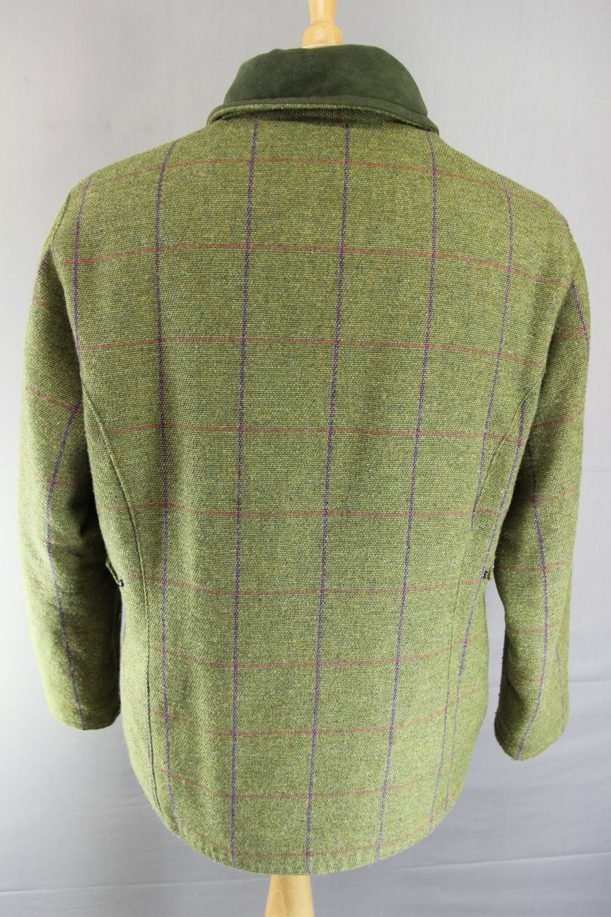 WOODGREEN BRITISH MADE COUNTRY SPORTS CHECKED WOOL RICH BLEND TWEED COAT SIZE 16