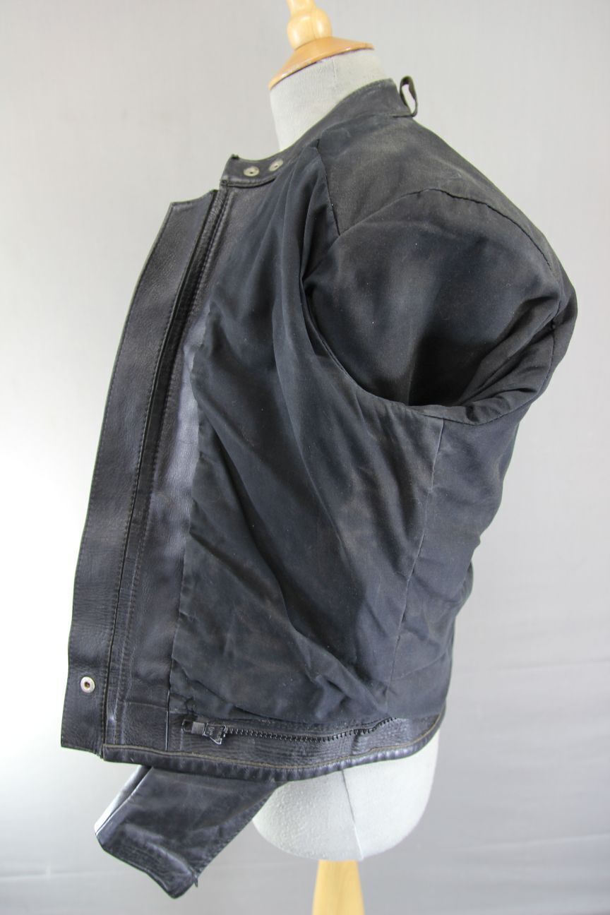 VINTAGE KERSHAW LEATHERS CLASSIC BLACK BIKER JACKET 38-40 INCH