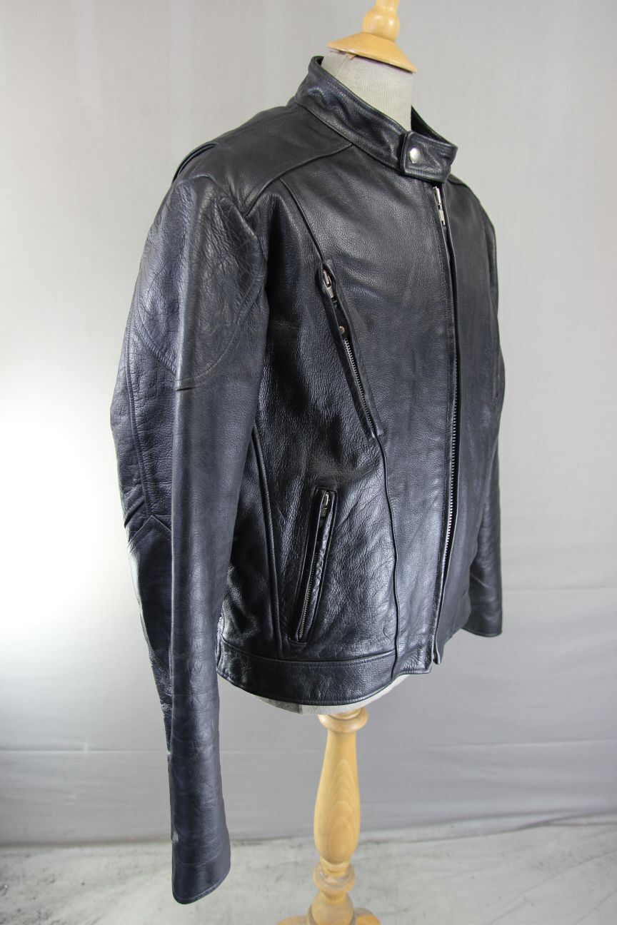 CLASSIC WILSON'S LEATHER BLACK BIKER JACKET WITH THERMAL LINING 44 INCH/LARGE