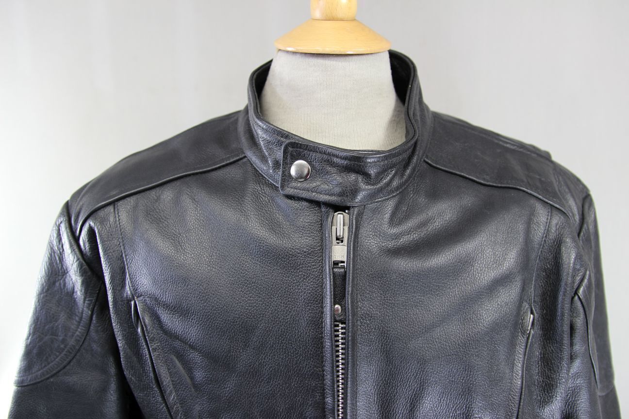 CLASSIC WILSON'S LEATHER BLACK BIKER JACKET WITH THERMAL LINING 44 INCH/LARGE