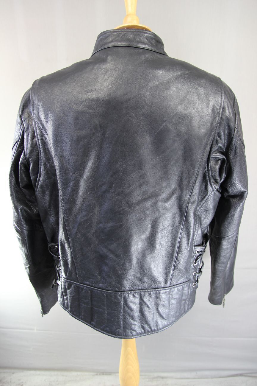 CLASSIC WILSON'S LEATHER BLACK BIKER JACKET WITH THERMAL LINING 44 INCH/LARGE