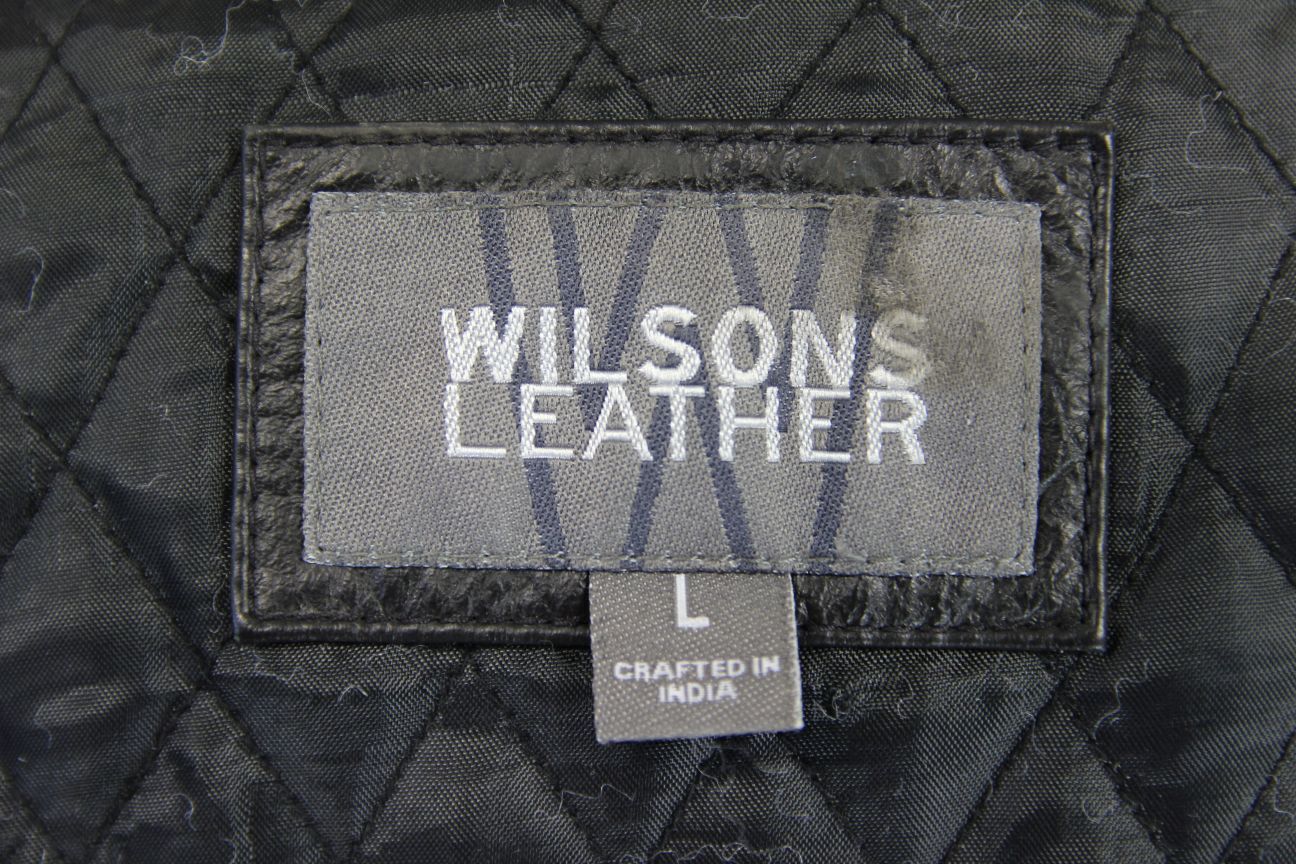 CLASSIC WILSON'S LEATHER BLACK BIKER JACKET WITH THERMAL LINING 44 INCH/LARGE