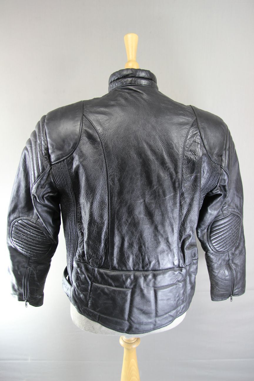 CLASSIC AKASO INTERNATIONAL BLACK LEATHER BIKER JACKET 40 INCH