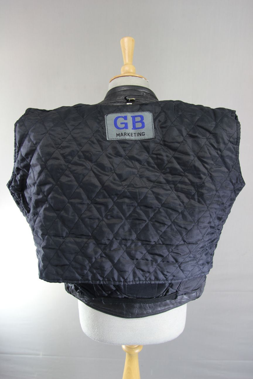 GB MARKETING PREMIER BLACK LEATHER BIKER JACKET WITH THERMAL LINING: SIZE 12