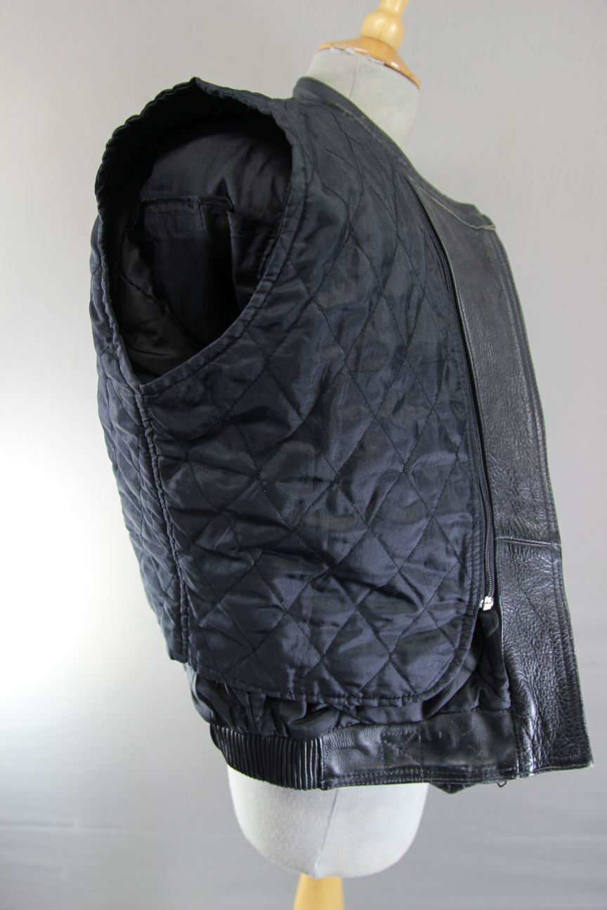GB MARKETING PREMIER BLACK LEATHER BIKER JACKET WITH THERMAL LINING: SIZE 12