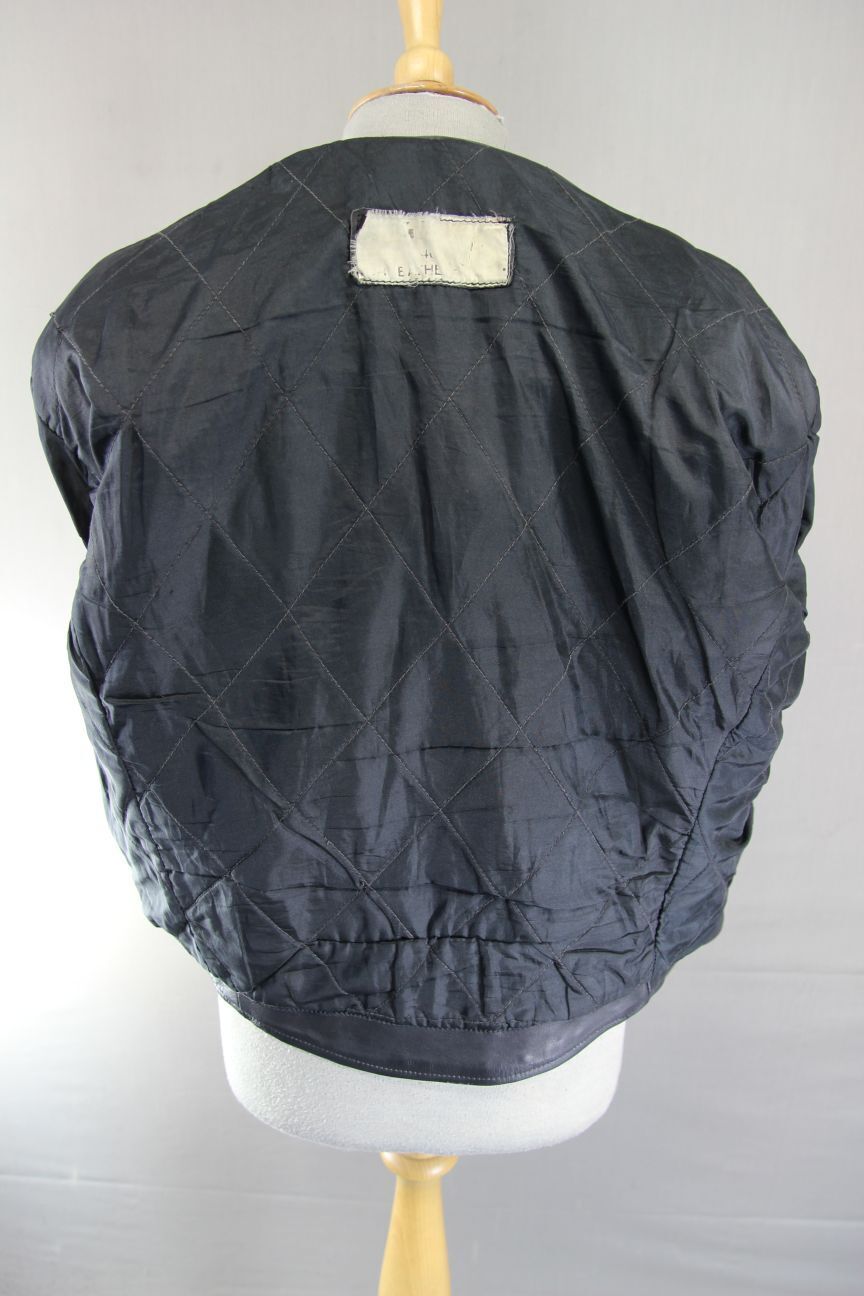 VNTG 70s ORTOV OF LONDON BRITISH MADE PUNK ROCK BLACK LEATHER BIKER JACKET 36 IN