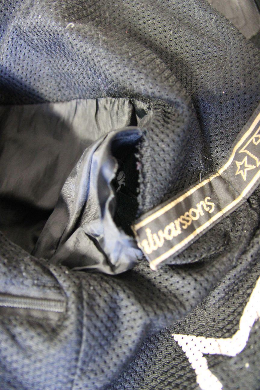 HALVARSSONS LADIES BLACK LEATHER BIKER JACKET WITH CE ARMOUR SIZE 10-12/MEDIUM