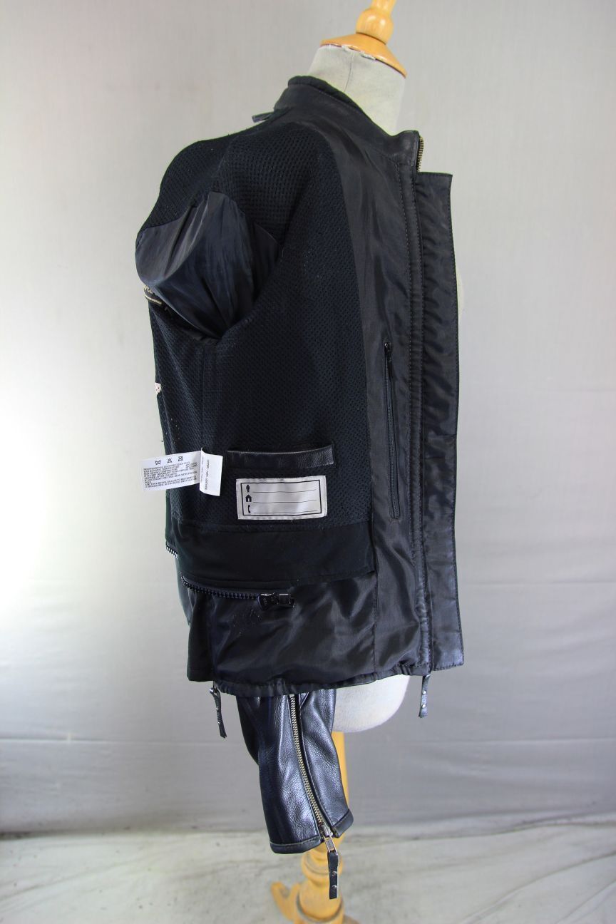 HALVARSSONS LADIES BLACK LEATHER BIKER JACKET WITH CE ARMOUR SIZE 10-12/MEDIUM