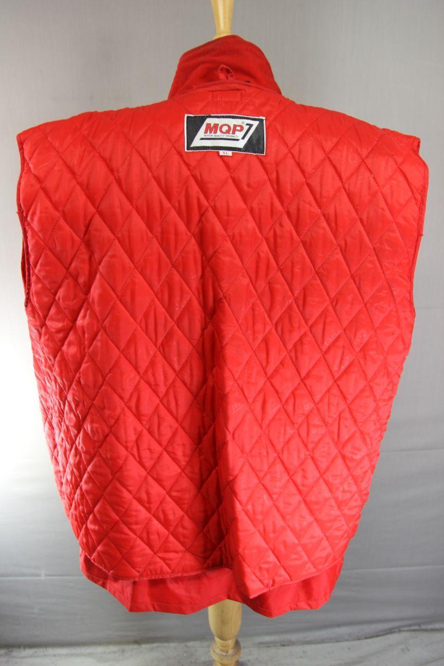 VINTAGE MQP RED, LILAC & GREEN TEXTILE BIKER JACKET WITH THERMAL LINING 46 IN/XL