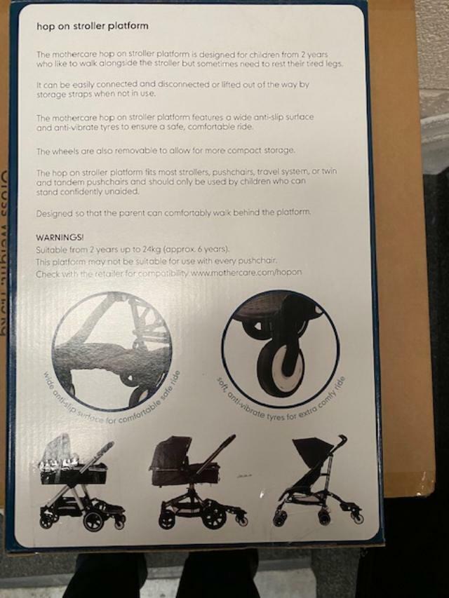 Mothercare Universal Hop on Stroller Platform for Pram Pushchair ages 2 to 6 yrs