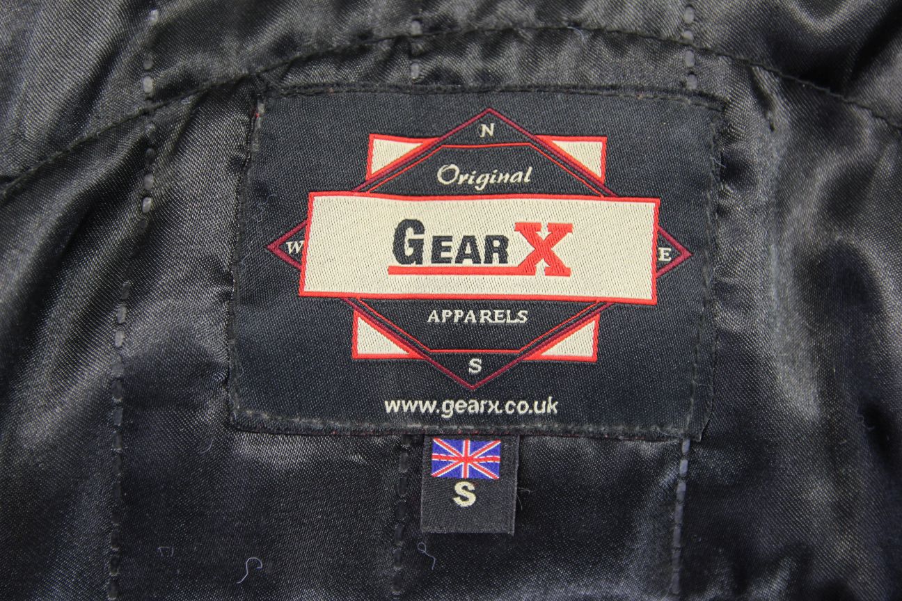 GEAR X BLACK LEATHER BIKER JACKET WITH SHOULDER & ELBOW CE ARMOUR 36-38 IN/SMALL