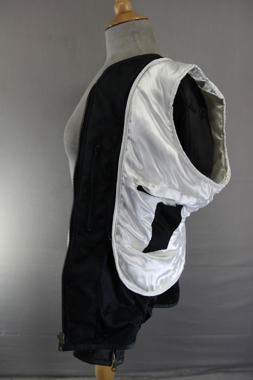 FRANK THOMAS LADY RIDER BLACK LEATHER BIKER JCKT + ARMOUR/THERMAL LINING SIZE 12