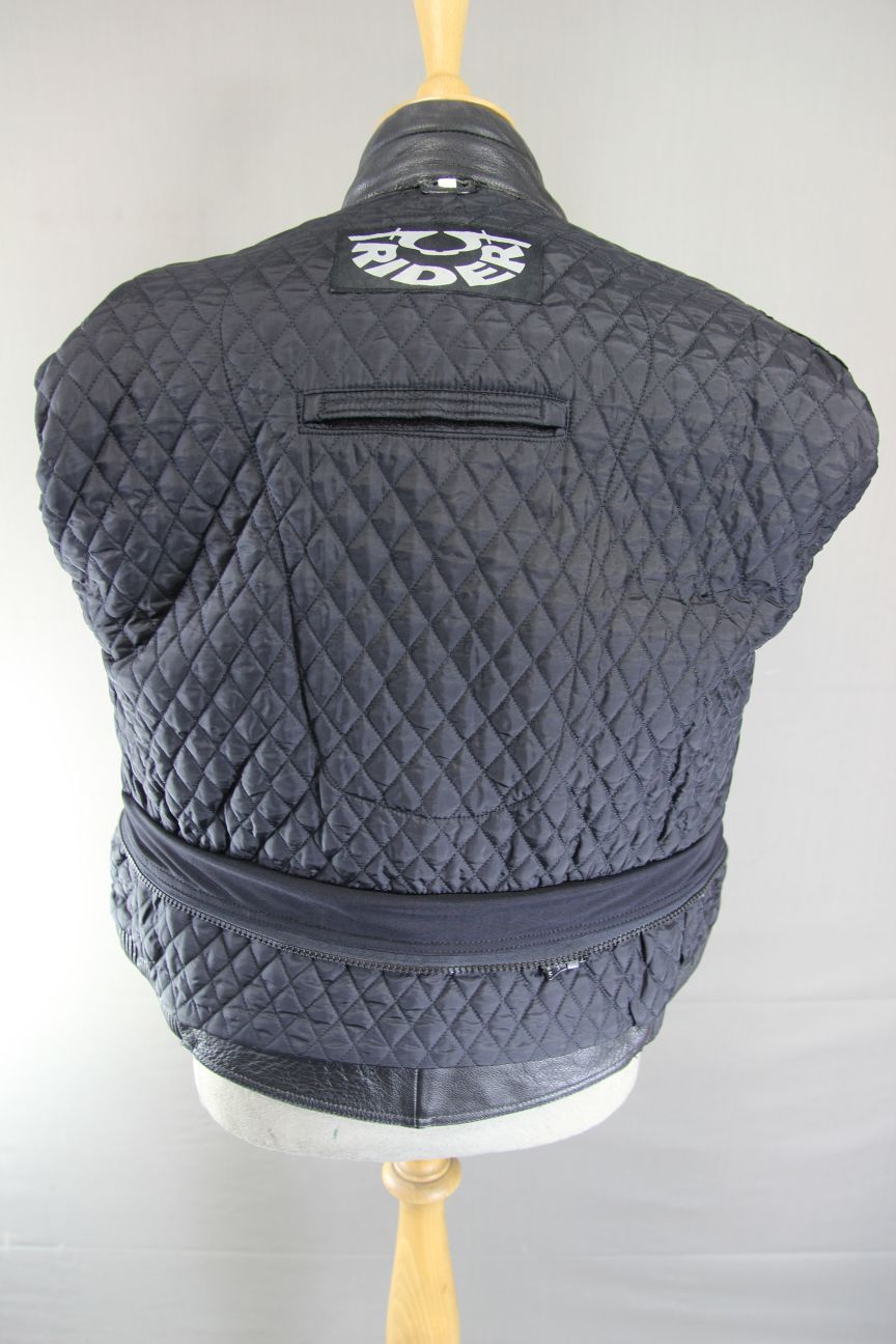 CLASSIC RIDER BLACK LEATHER BIKER JACKET 38 INCH