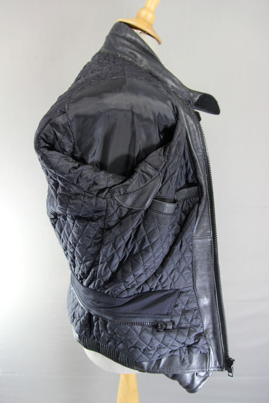 CLASSIC RIDER BLACK LEATHER BIKER JACKET 38 INCH
