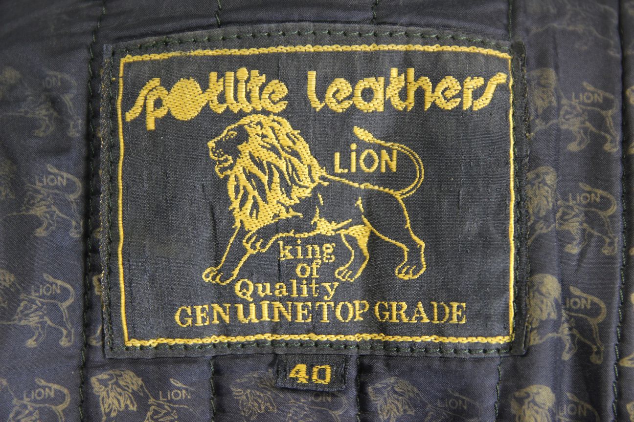 LION BY SPOTLITE LEATHERS CLASSIC BLACK BIKER JACKET 36-38 INCH