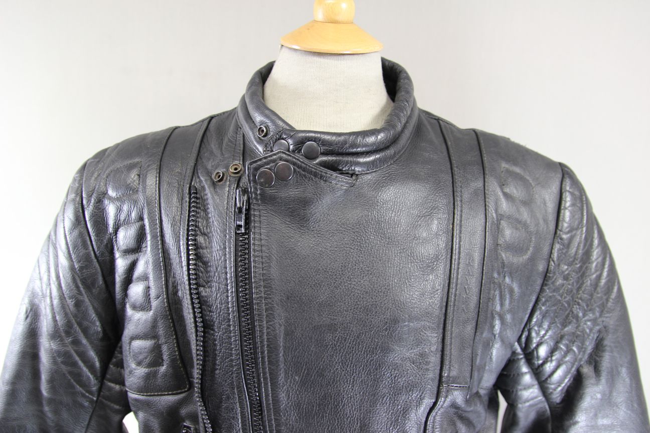 CLASSIC RAYVEN BLACK LEATHER BIKER JACKET 42-44 INCH CHEST