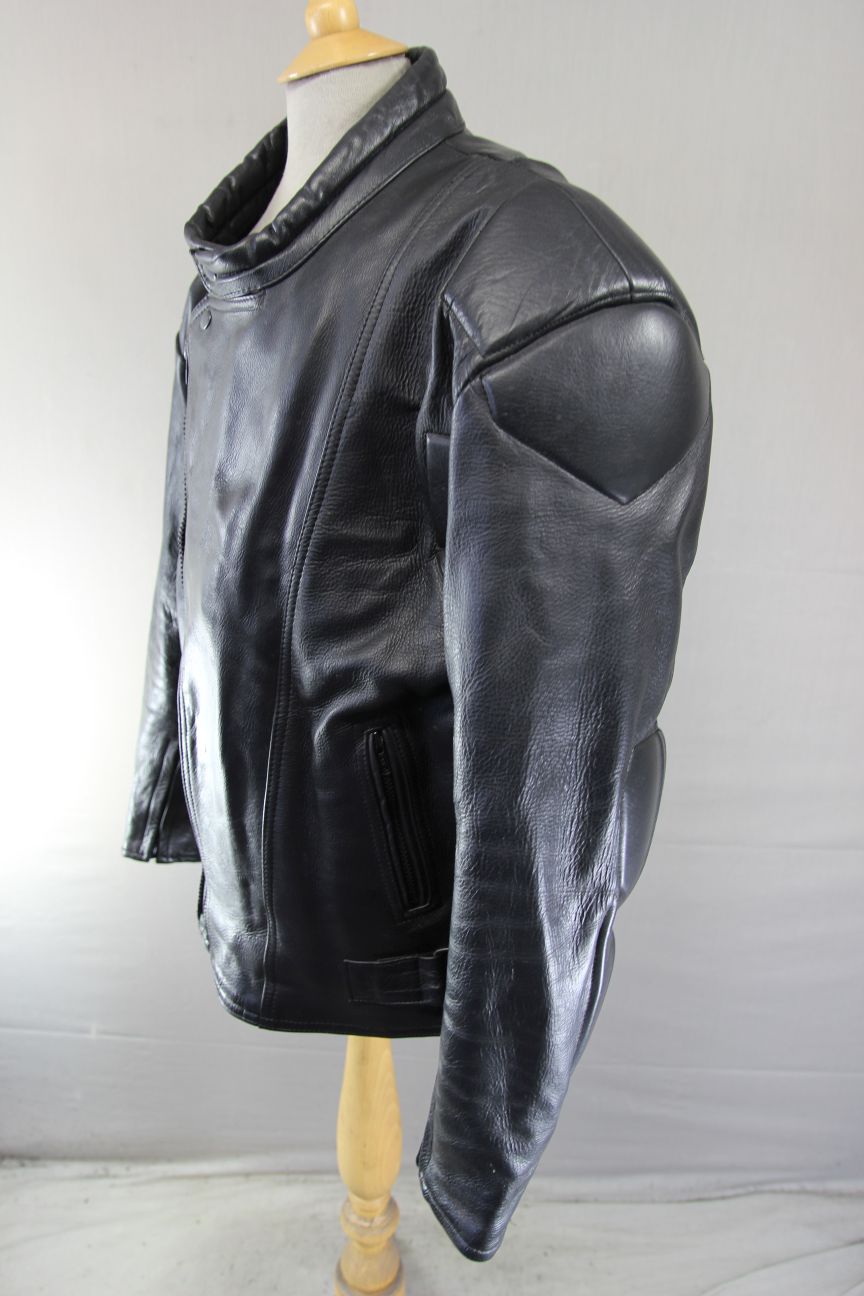 CLASSIC AKASO BLACK LEATHER BIKER JACKET 44-46 INCH/LARGE