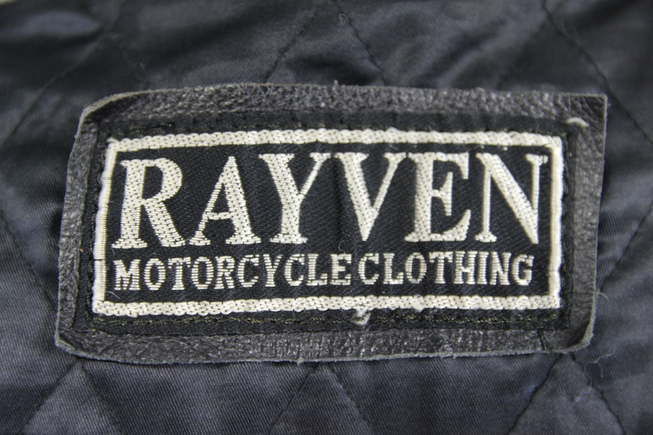 CLASSIC RAYVEN BLACK LEATHER BIKER JACKET 42-44 INCH CHEST