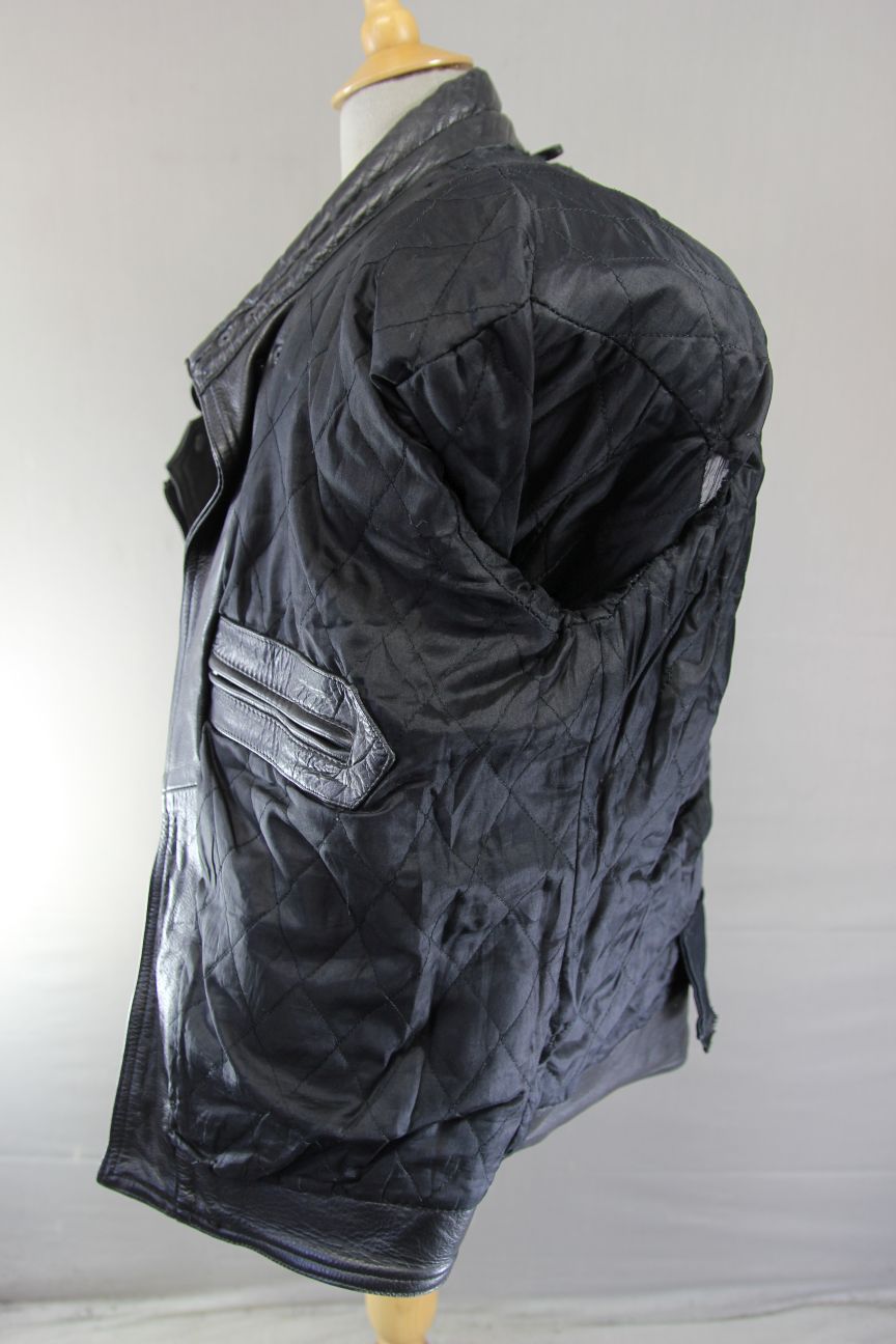 CLASSIC AKASO BLACK LEATHER BIKER JACKET 44-46 INCH/LARGE