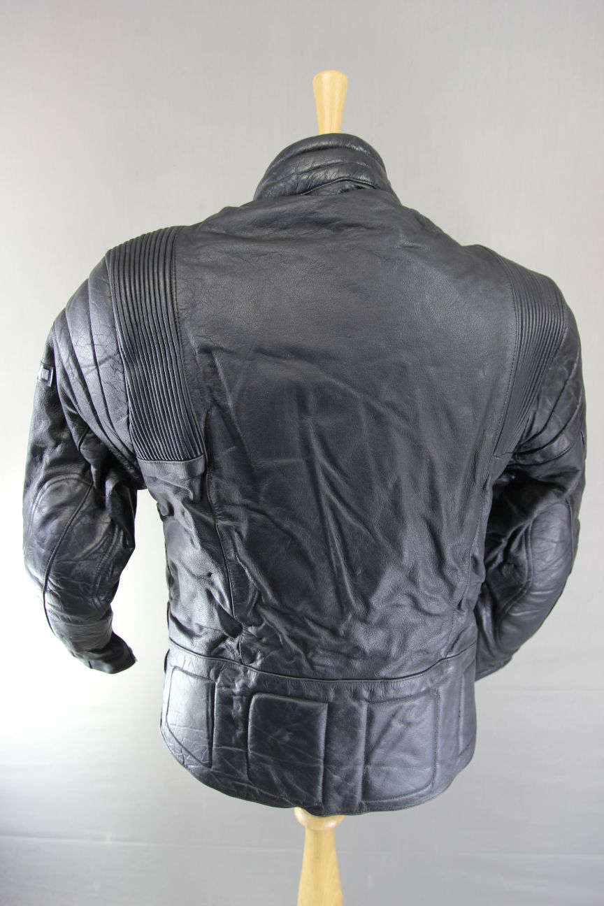ASHMAN BLACK COWHIDE LEATHER BIKER JACKET + PROTECTORS & THERMAL LINING 38-40 IN