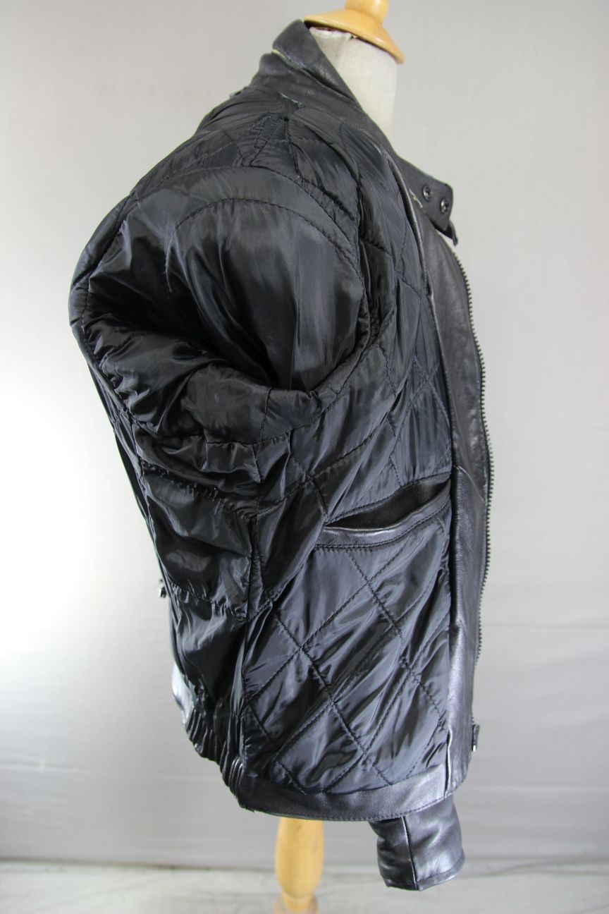 CLASSIC RACER BLACK LEATHER BIKER JACKET 42-44 INCH CHEST