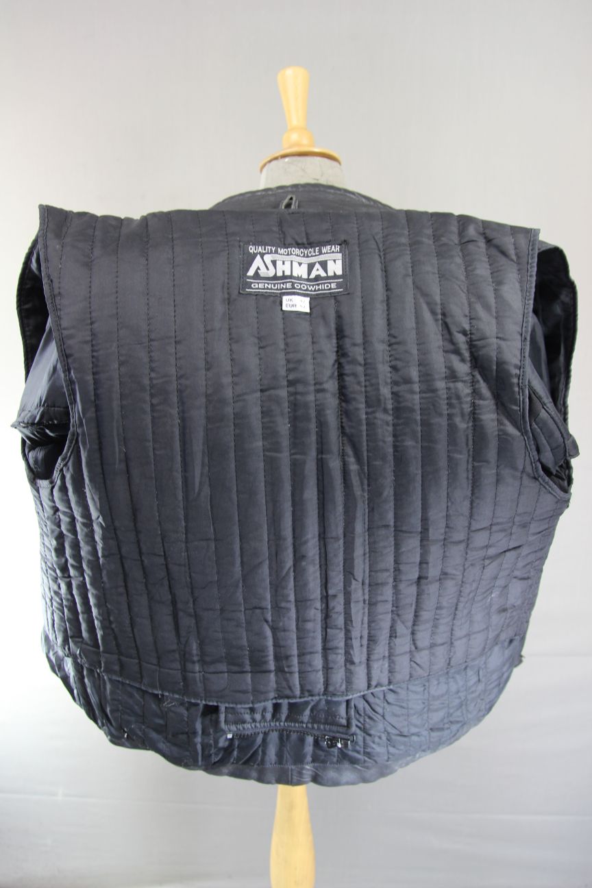 ASHMAN BLACK COWHIDE LEATHER BIKER JACKET + PROTECTORS & THERMAL LINING 38-40 IN