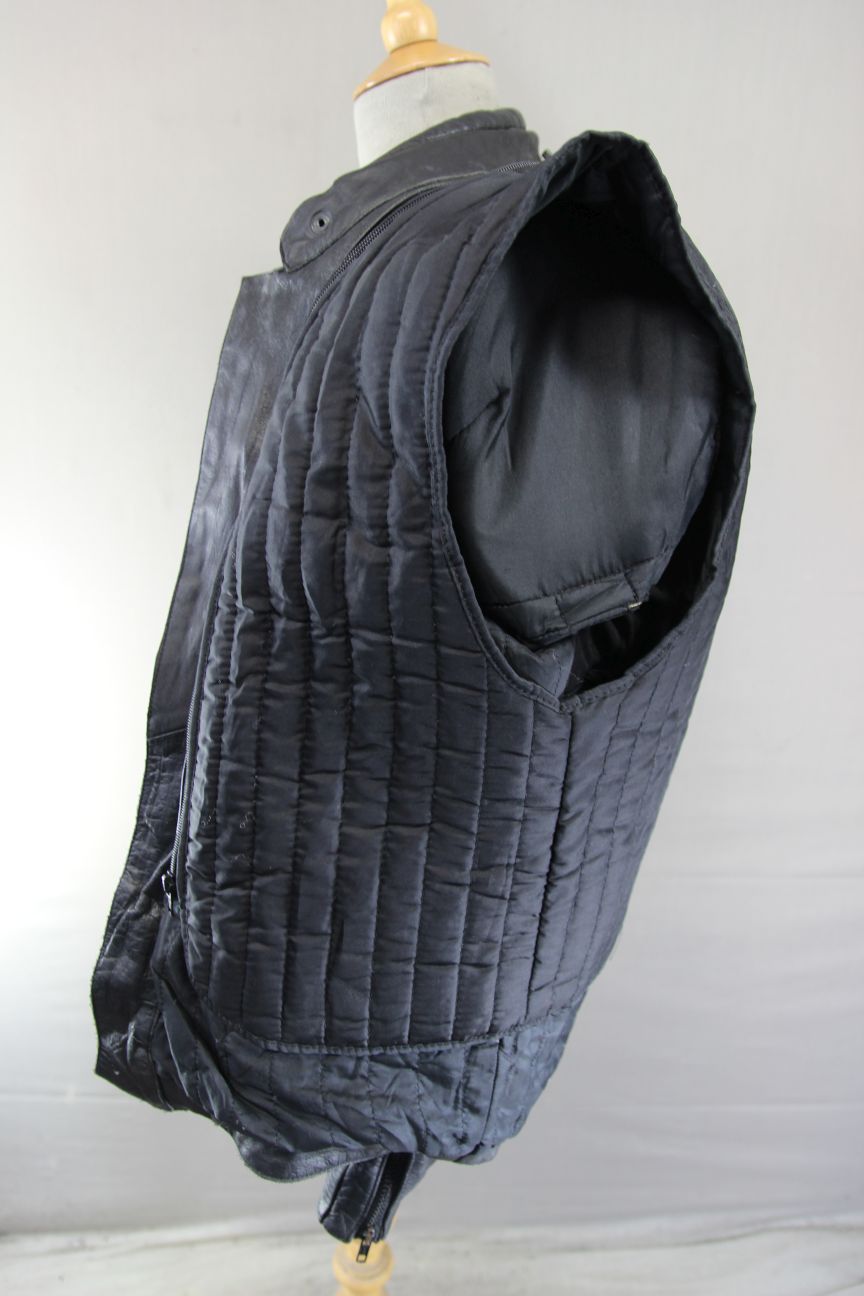 ASHMAN BLACK COWHIDE LEATHER BIKER JACKET + PROTECTORS & THERMAL LINING 38-40 IN
