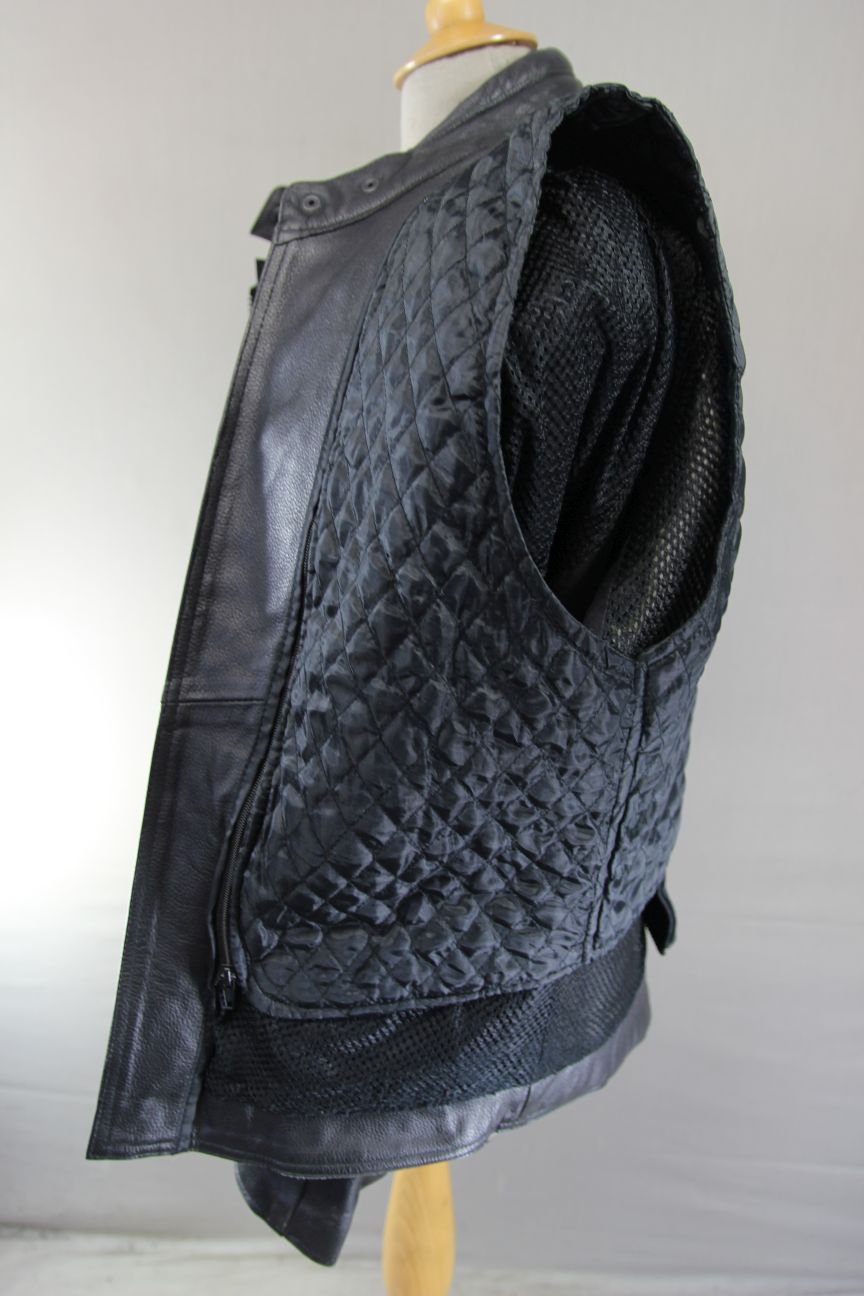 CLASSIC EURO PELTS BLACK LEATHER BIKER JACKET WITH THERMAL LINING 38-40 INCH/MED