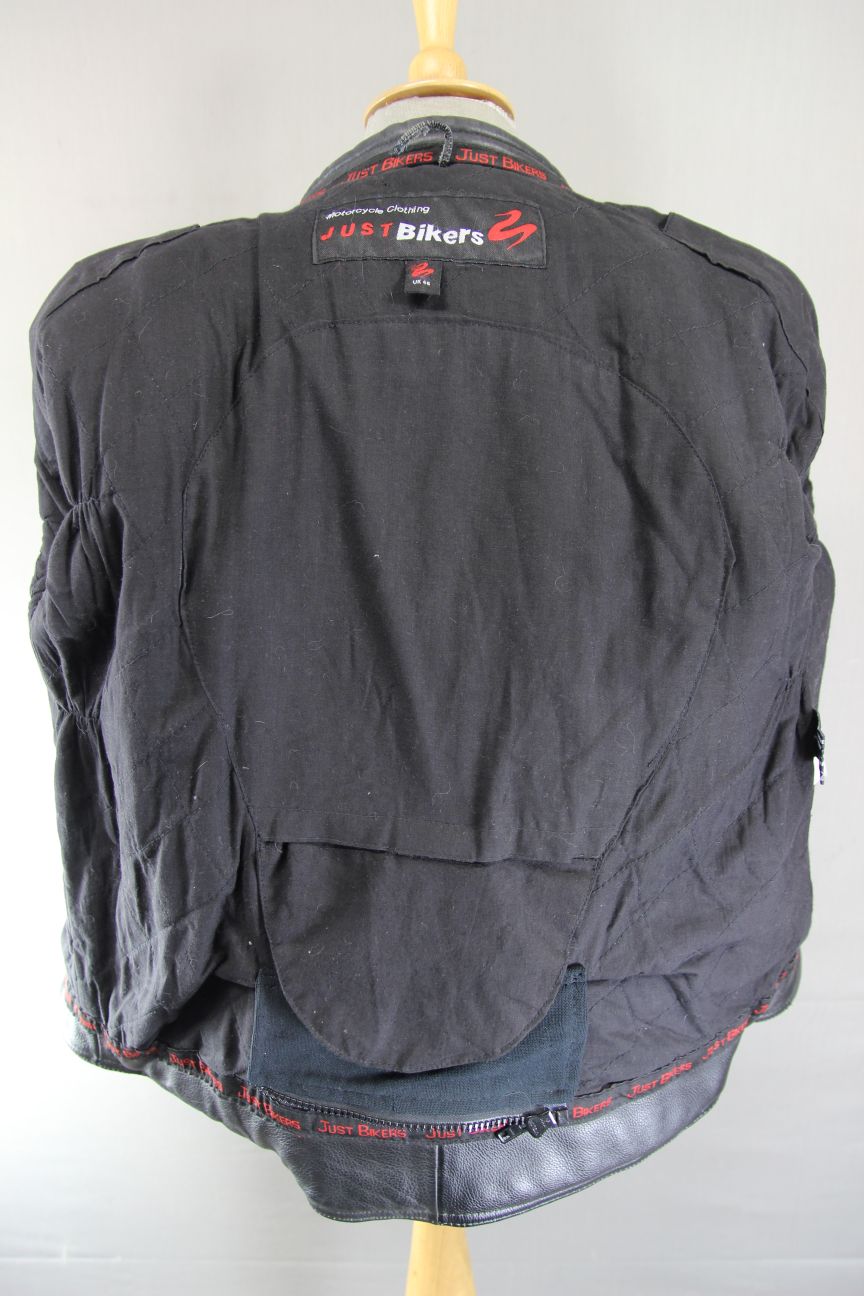 JUST BIKERS CLASSIC BLACK LEATHER COTTON LINED JACKET 42-44 INCH CHEST
