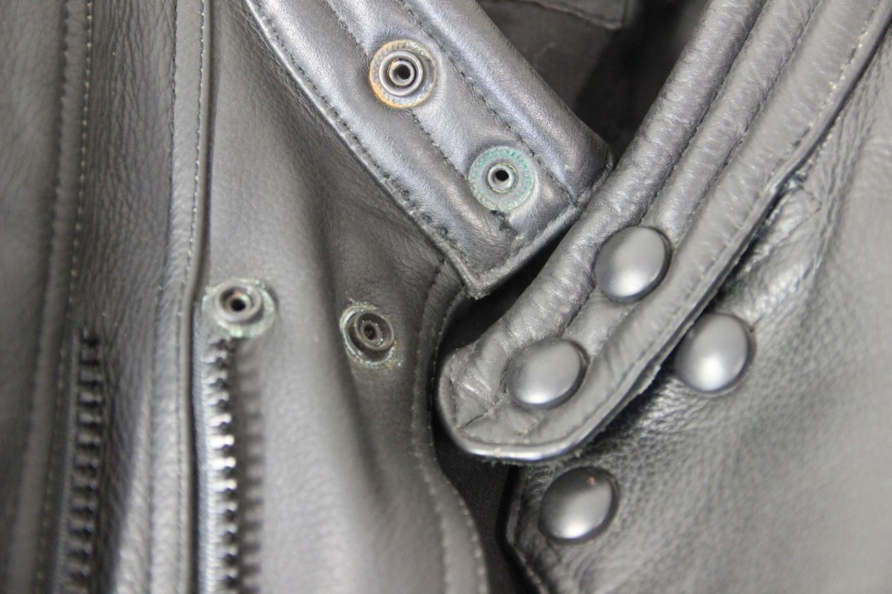 JUST BIKERS CLASSIC BLACK LEATHER COTTON LINED JACKET 42-44 INCH CHEST