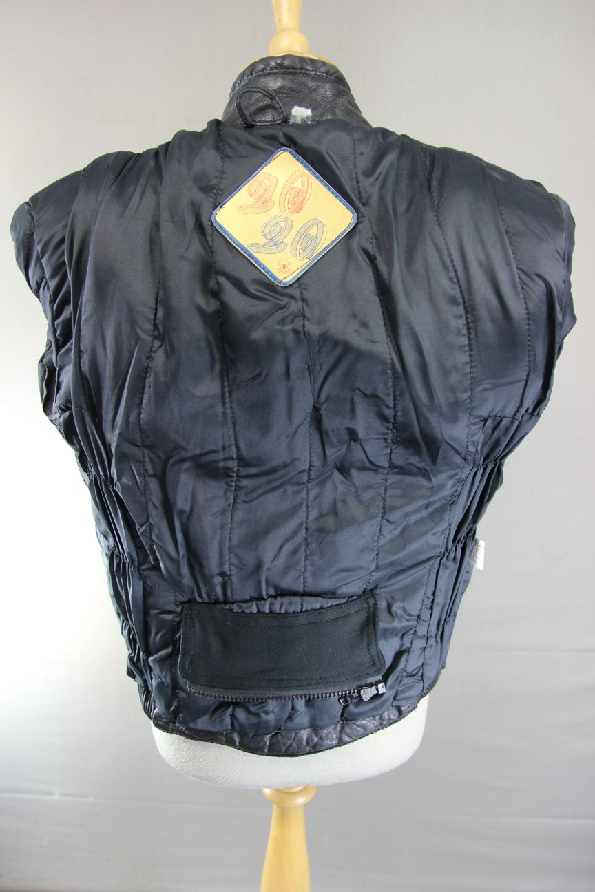 20-20 CLASSIC BLACK LEATHER BIKER JACKET 36-38 INCH CHEST