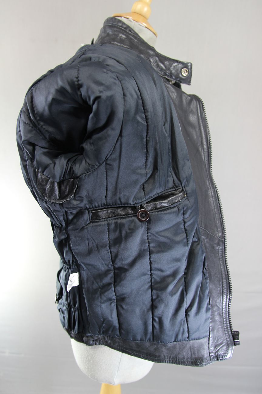 20-20 CLASSIC BLACK LEATHER BIKER JACKET 36-38 INCH CHEST